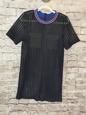 SALE NWOT English Factory Size Small Eyelet Mesh Tiered Shirt Midi Dress Black