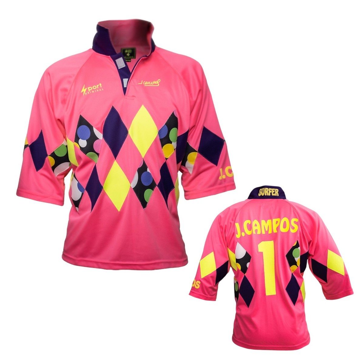 JORGE CAMPOS # 1 - JERSEY ROMBOS - Pink - Soccer - Raute Sport