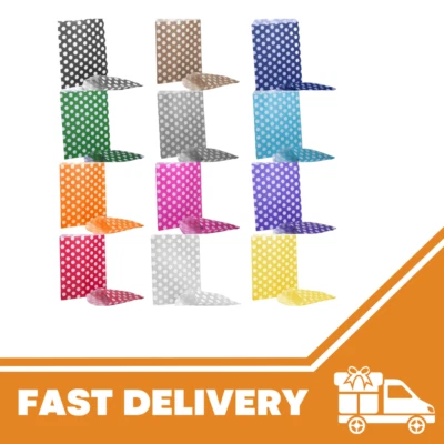 50 CANDY POLKA DOTS PAPER BAGS SWEET BUFFET GIFT SHOP PARTY SWEETS CAKE BIRTHDAY