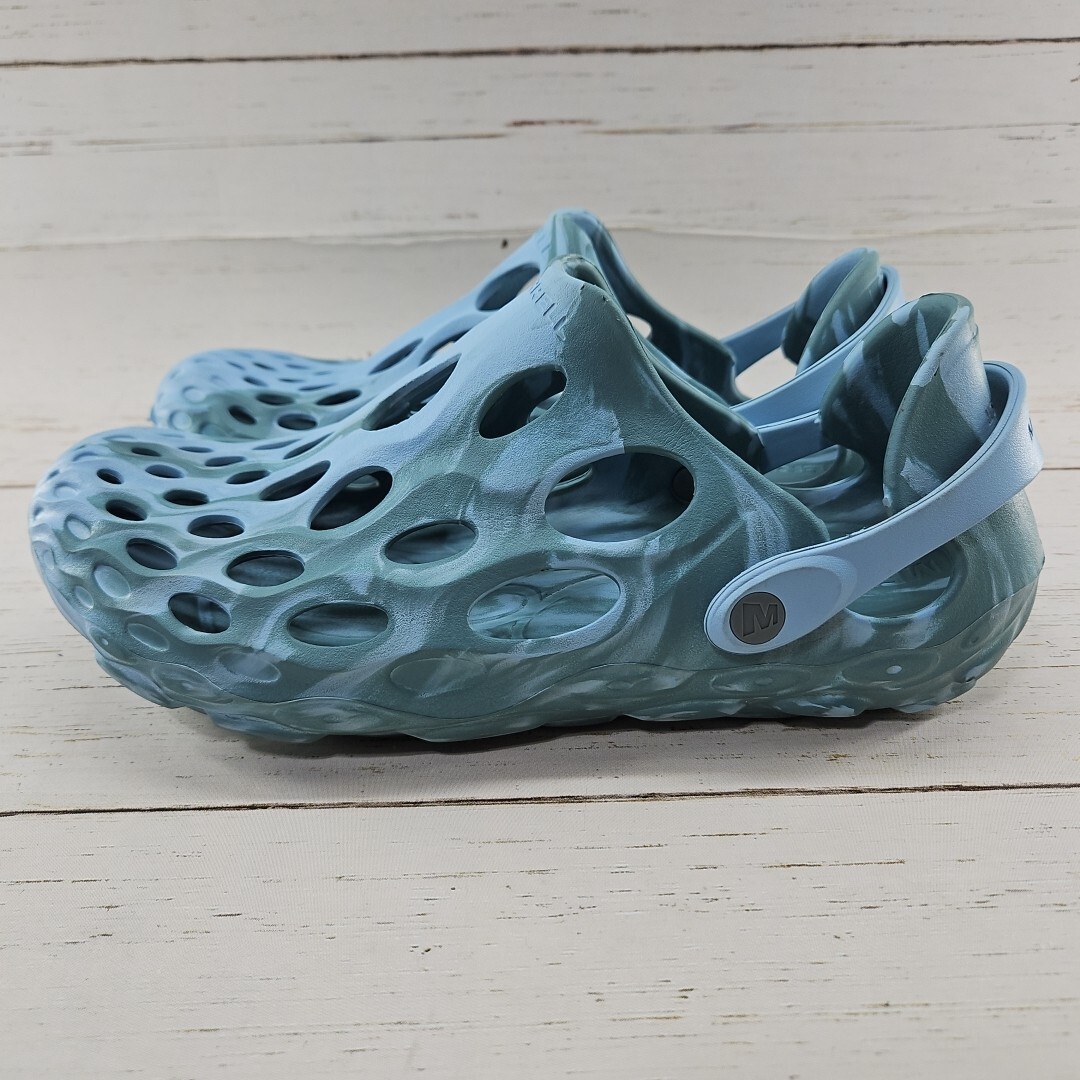 Merrell Hydro Moc scarpe slip on zoccoli sandali donna 10 uomo 8 5 blu verde