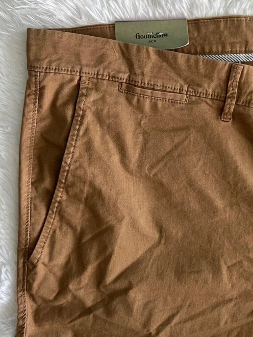 GoodFellow Chino Shorts Men’s Sz 42 Linden Slim Fit Stretch Brown NWT 1000000581