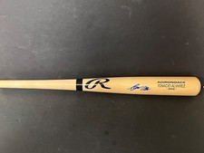 Ignacio Nacho Alvarez Braves Auto Signed Engraved Bat Beckett Witness Blonde .