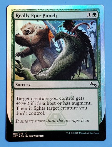 1x Really Epic Punch Sorcery Forest Unstable 2017 Mtg Magic Card 118 Foil Holo - Picture 1 of 2