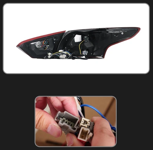 L+R Red DRL Tail Lights Sequential LED Tube Lamps for 2012-2014 Focus Sedan - Foto 6 di 9