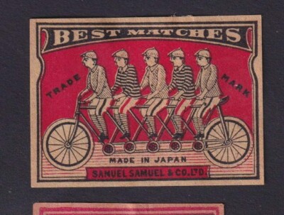 Old Matchbox label Japan BN177068 Cycle Man | eBay