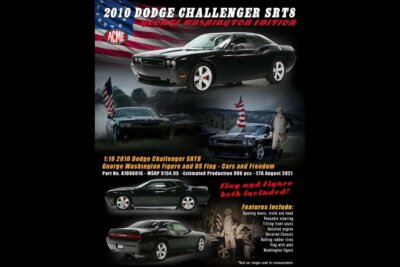 1/18 2010 ダッジチャレンジャーSRT8 ミニカー 2010 Dodge Challenger SRT8 with George Washington Figurine and US