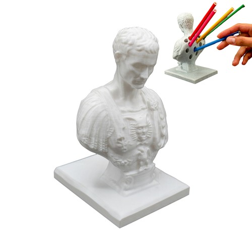 Pencil Holder Julius Caesar Pen & Pencil Holder Statue Pen Holder for Desktop - Picture 7 of 12