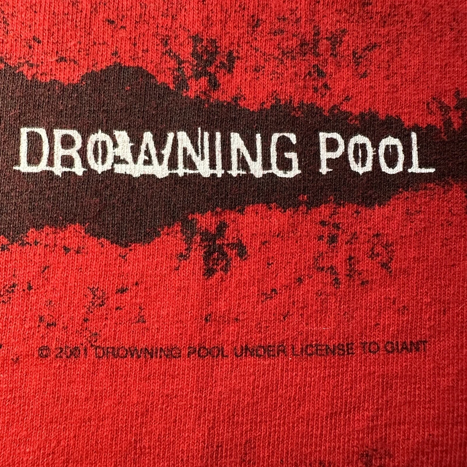 Camiseta Y2K Original 2001 Drowning Pool Emo Metal Band Para Hombre XL Foto 2 de 4
