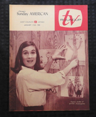 TV Roundup Regionalem Guide Jan.1965 '' Chicago Wttw's Kindergarten '' Frannie