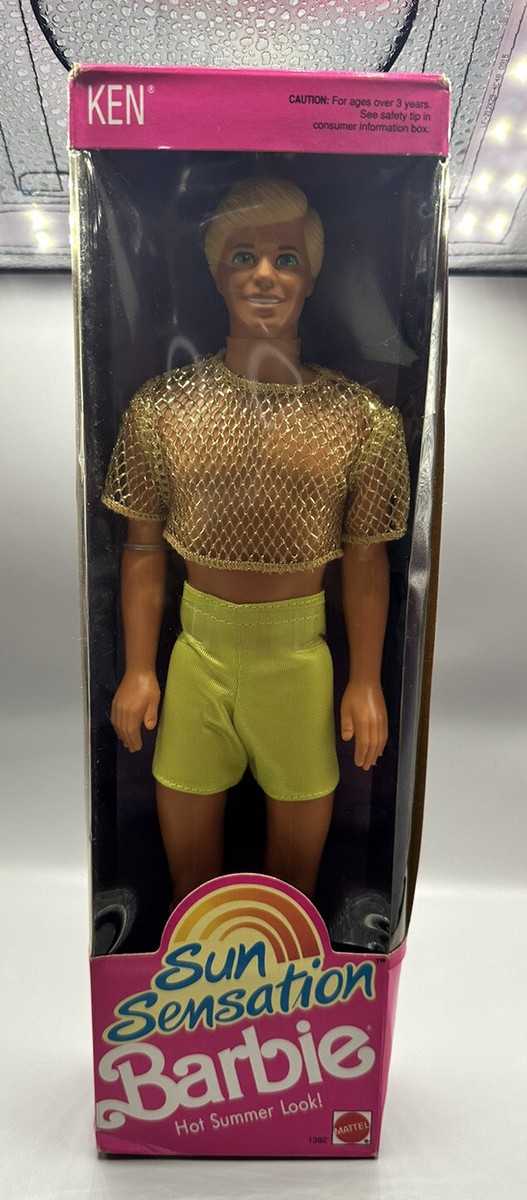 Sun Sensation Ken Doll •1991 Barbie Mattel 1392 •Hot Summer Look