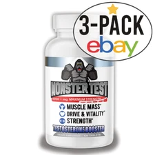 Angry Supplements MONSTER TEST Testosteron Booster Men's Drive Pills, 120ct 3Pk