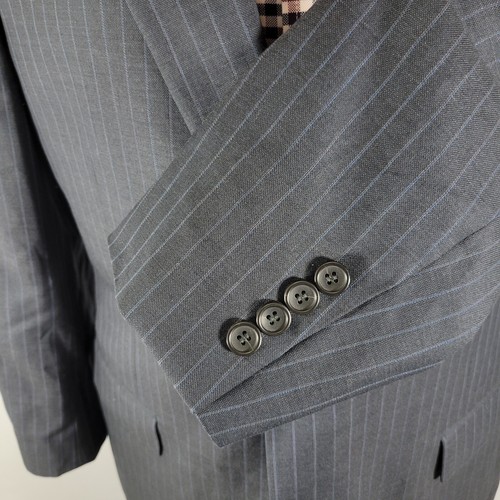Manteau de sport homme Brooks Brothers 346 deux boutons gris rayé bleuté Madison 43R - Photo 9/15