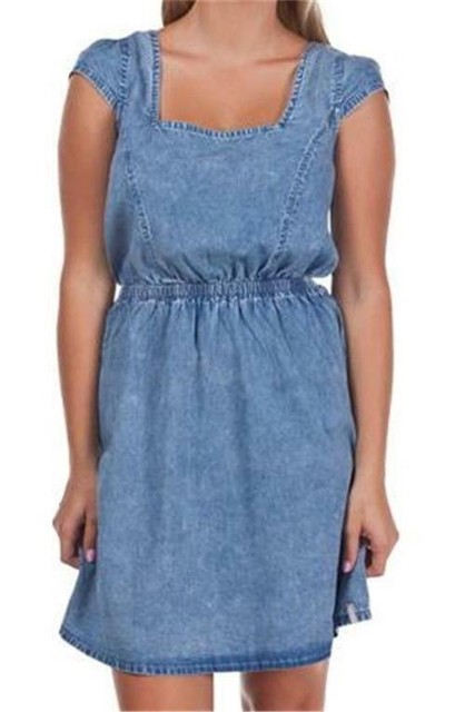 low back denim dress