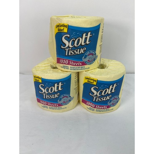 VTG Yellow Scott Toilet Paper Prop Tissue 1000 Sheets 3-Pack Bath ...