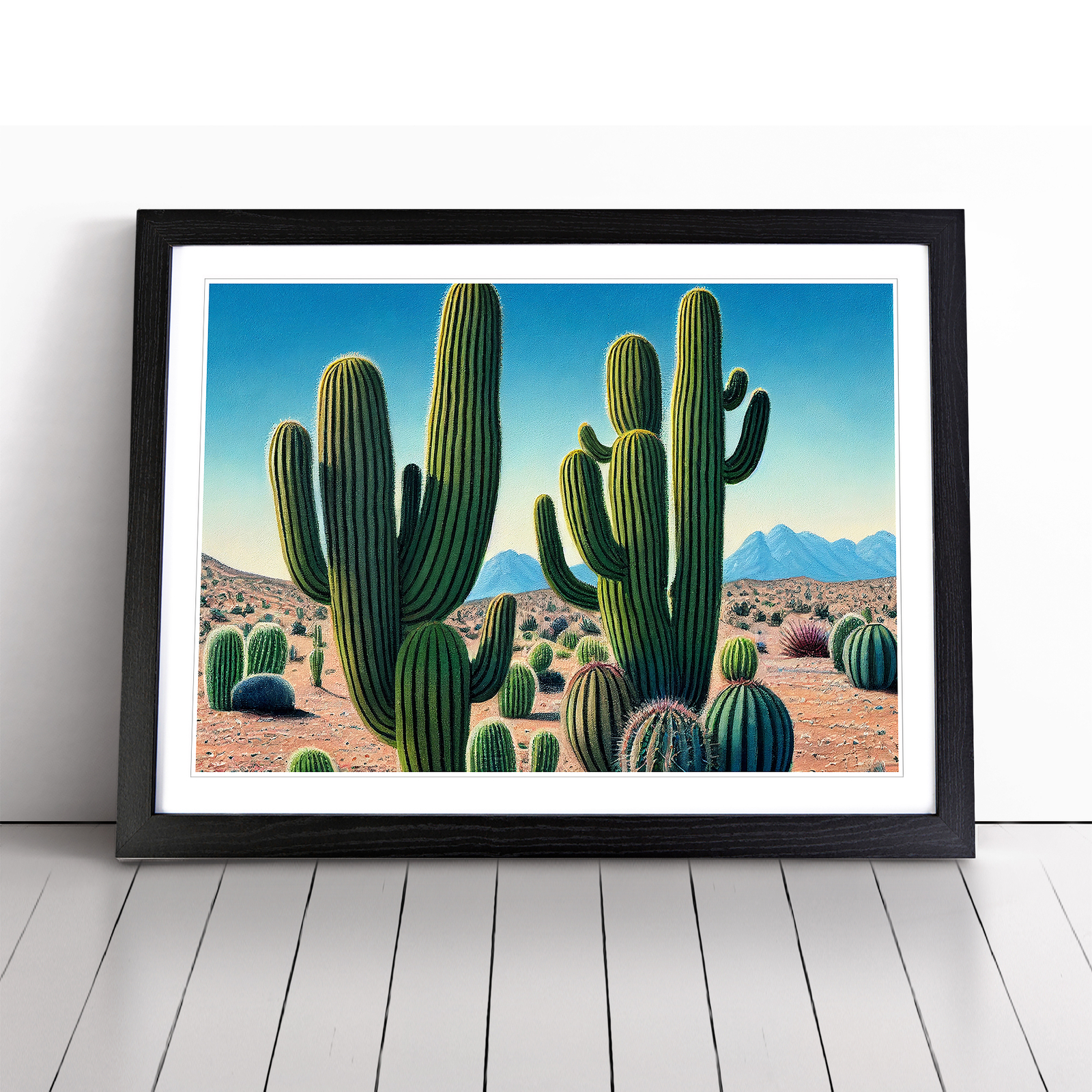 Desert Cactus Wall Art Print Framed Canvas Picture Poster Decor Living
