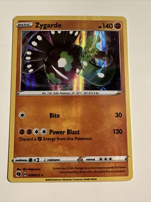 Pokemon Champions Path Zygarde Holo Rare Card 028/073 NM | eBay