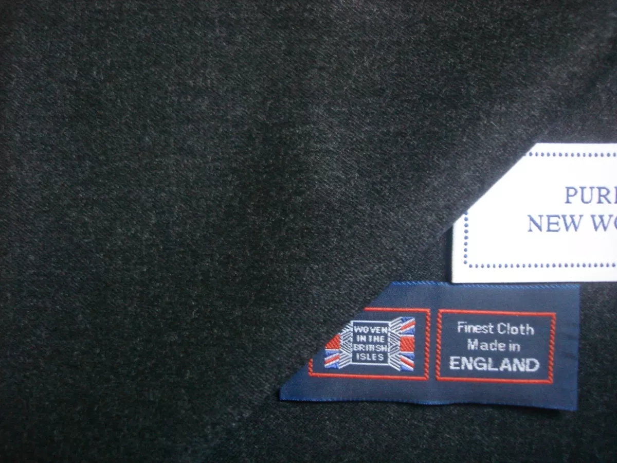 100% Wool Fabric in Anthracite “Lt. Milled” - Made in England = 2.5 m