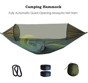 Camping Double Hammock with Mosquito Net Outdoor Garden Hanging Bed Swing Chair
