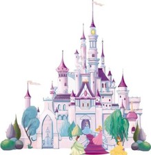 Disney Princess Castle Wall Art Bedroom Nursery Decor Colour Vinyl Sticker Decal
