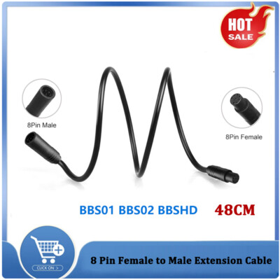 Ebike 8 Pin Female to Male Extension Cable for Bafang Mid Motor BBS01 BBS02 HD