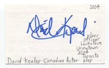 David Keeley Signed 3x5 Index Card Autographed Actor Murdoch Mysteries Due South