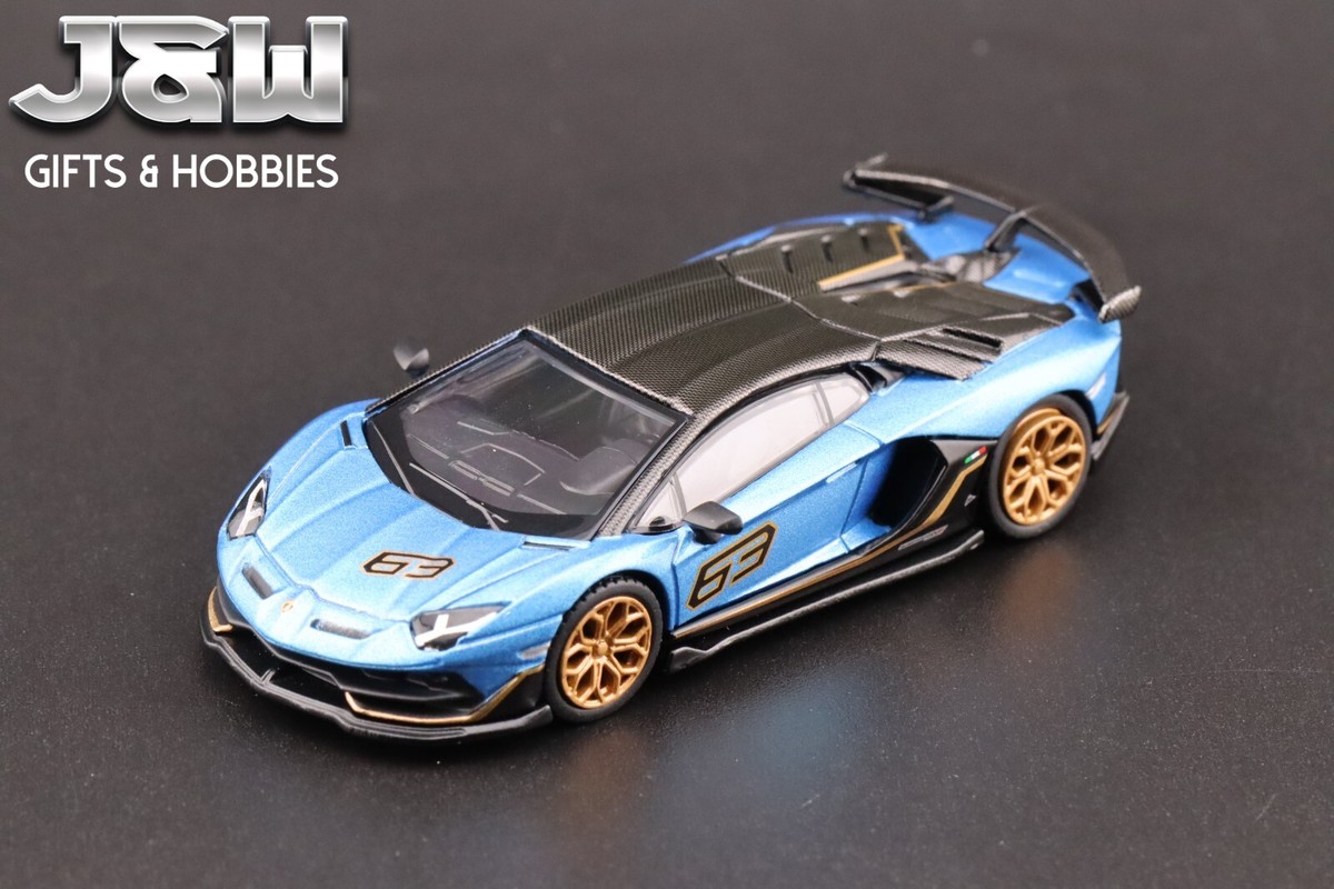 Mini GT Lamborghini Aventador SVJ 63 Blu Aegir MGT00784 1/64 | eBay