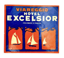 VIAREGGIO HOTEL EXCELSIOR MATERIALE PUBBLICITARIO CARTACEO VINTAGE