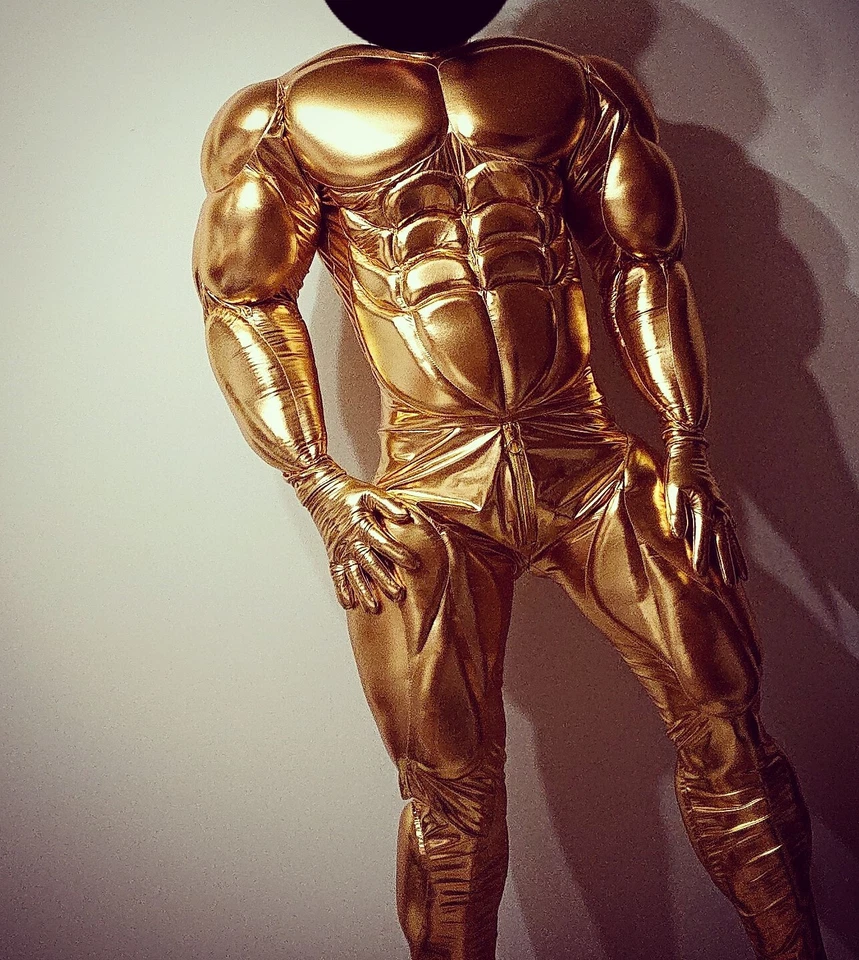 Traje Musculoso Grande para Cosplay Fetiche Halloween, Faraón, Egipto, Anubis, Brillo Foto 4 de 4