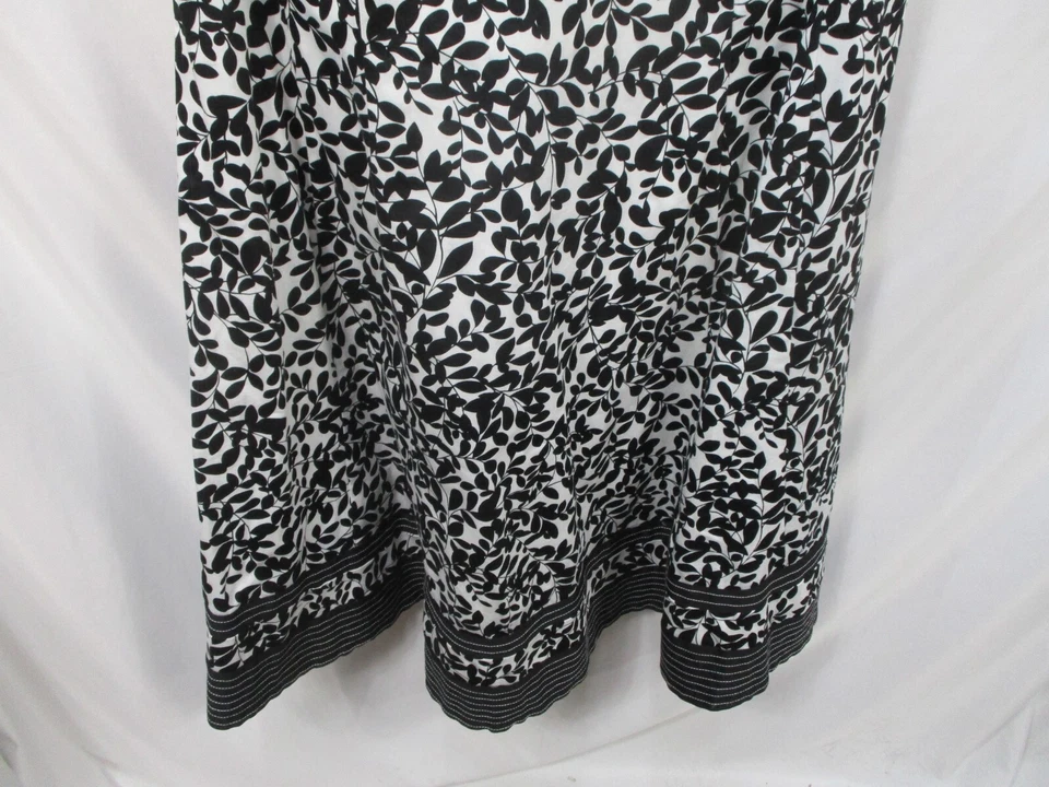 Vestido Jones Studio Mujer 18W Negro Blanco Floral Cambio Sin Mangas Cuello en V Algodón Foto 3 de 4