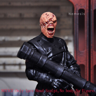 Delicate Painted 1/18 Scale Resident Evil Boss Nemesis Head 