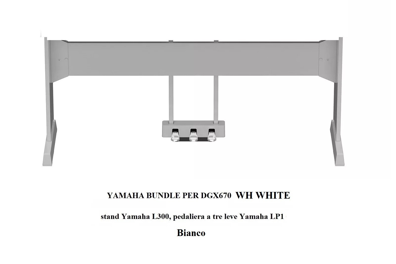 YAMAHA L300 WH  + LP1 WH SUPPORTO STAND e PEDALIERA PER PIANO DGX670 WH BIANCO