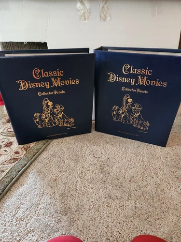 2 1990 Full Binders Of Classic Disney Movies Collector Panels Postal Stamps!