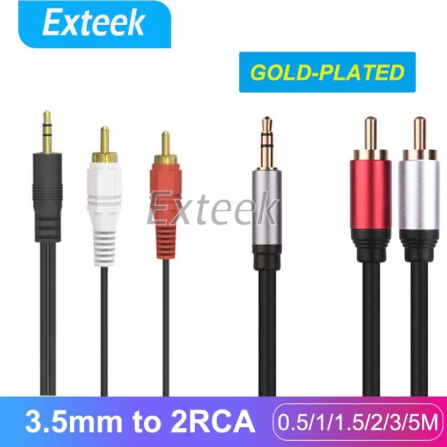 Premium Quality 3.5mm Plug To 2 RCA Male AUX Stereo Audio Cable Adapter Cord AU