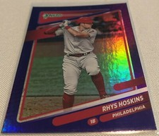 2021 Panini Donruss Baseball Rhys Hoskins Philadelphia Phillies Holo Purple #112