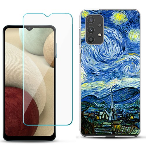 Slim Case für Samsung Galaxy A32 5G, mit Hartglas - Sternennacht Paris - Bild 1 von 2