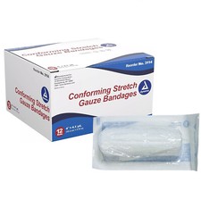 Conforming Stretch Gauze Bandage Rolls - Sterile - 4" X 4-1/10 Yards - 12 Pc/Box