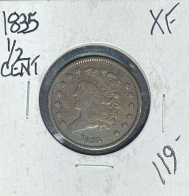 1835 CLASSIC HEAD HALF CENT ~XF ~NICE COIN~