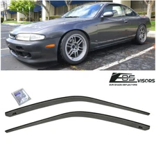 JDM SMOKE TINTED Side Vents Sun Shade Rain Guards For 95-98 Nissan 240SX S14