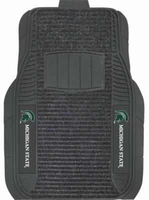 Michigan State Spartans Deluxe 2 Piece Vinyl Car Mat Set [NEW] Front Truck Auto