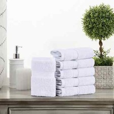 Egyptian Cotton Pile Heavyweight Soft 800GSM Face Towels Washcloth Set of 6