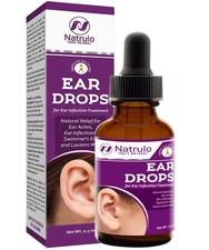 Natrulo Natural Ear Drops for Ear Infection Treatment - Homeopathic, Herbal