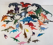 Vintage to Modern Plastic & Rubber Dinosaur Lot Miscellaneous Brands Mixed Sizes