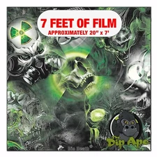Hydrographic film Bio-Death Zombies hydro dipping 7' x 20" hydro dip Skulls