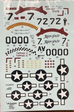 Warbird 48002 1/48 332nd FG P-51 C/D Mustang decals for Tamiya