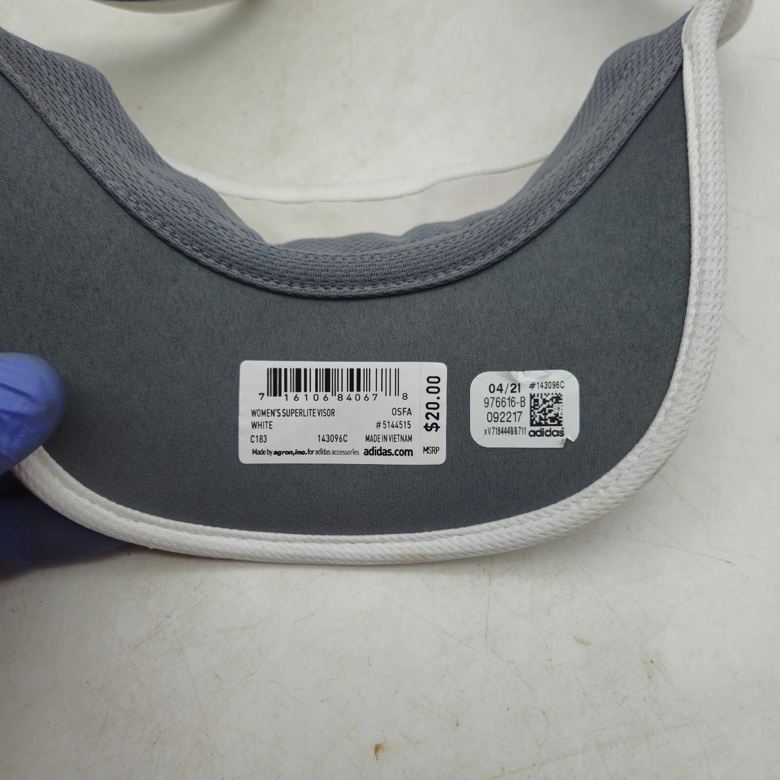 Adidas Strapback Visor Hat Cap White Aeroready Go… - image 10