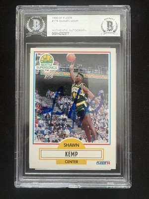 1990-91 Fleer #178 Shawn Kemp Beckett Authentic Autograph