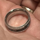 Opal Inlaid Ring With Simulated Diamonds Steel Size 8 — photo 5