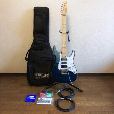 E-Gitarre Schecter SD-II-24-AS Blue High-End Modell mit Zubehör