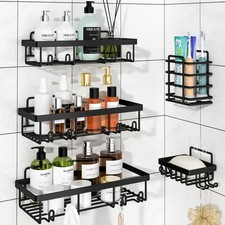 5 Pack Shower Caddy Organizer Rack Shelf for Inside Adhesive Bathroom Wall