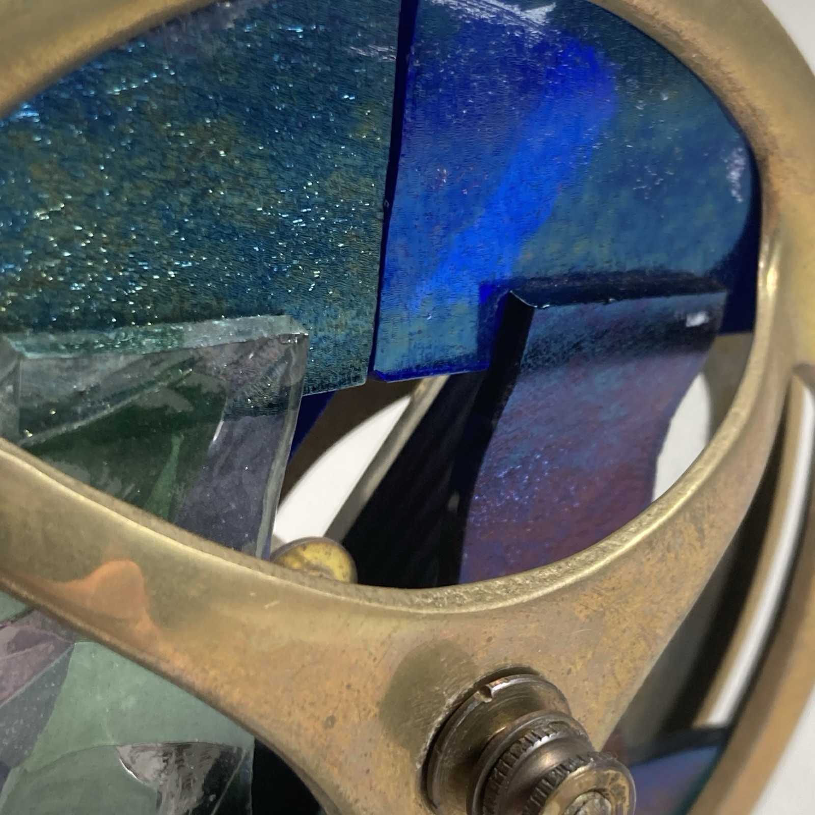 Vintage  Brass Double Wheel 15" Kaleidoscope Wood Base Corki Weeks Tested Video!